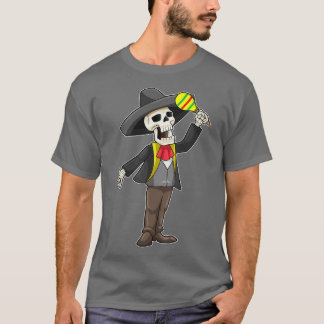 Skeleton på Music med Maracas T Shirt