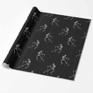 Skeleton på svart presentpapper