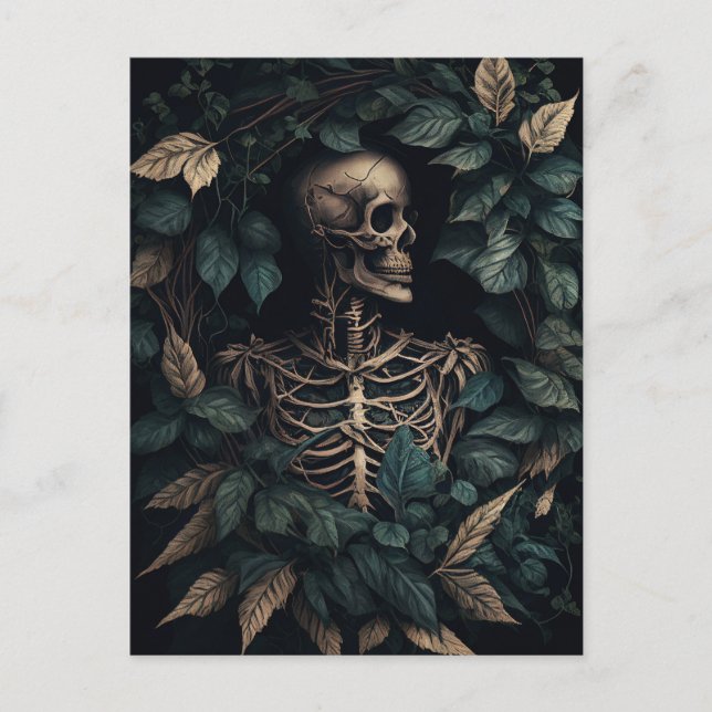 Skeleton på växter vykort (Framsida)