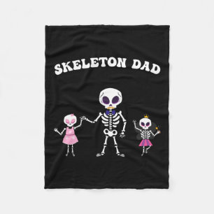 Skeleton Pappa Halloween Costume Funny Skull Fleecefilt