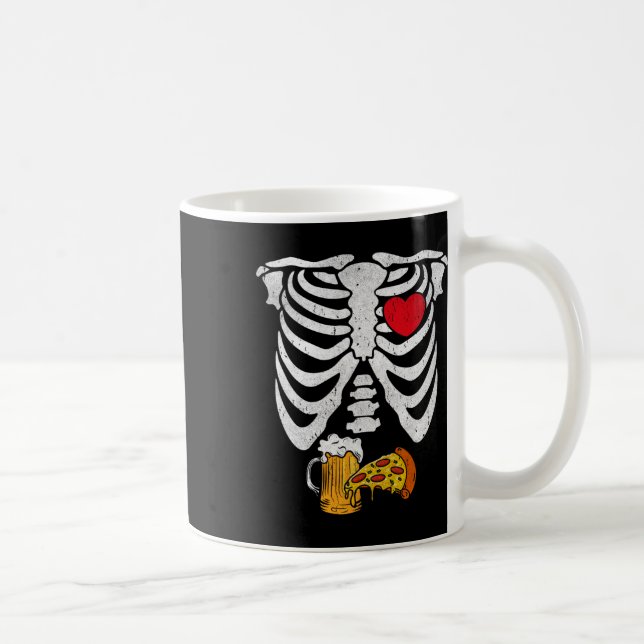 Skeleton Pappa Halloween Gravid Par Costumes Kaffemugg (Höger)