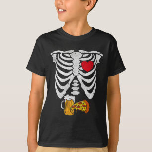 Skeleton Pappa Halloween Gravid Par Costumes T Shirt