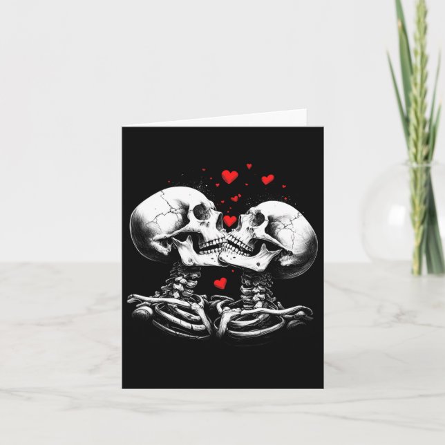 Skeleton par för Halloween Alla hjärtans dag Kort (Framsida)