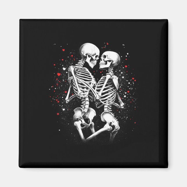 Skeleton par för Halloween Alla hjärtans dag Magnet (Framsidan)