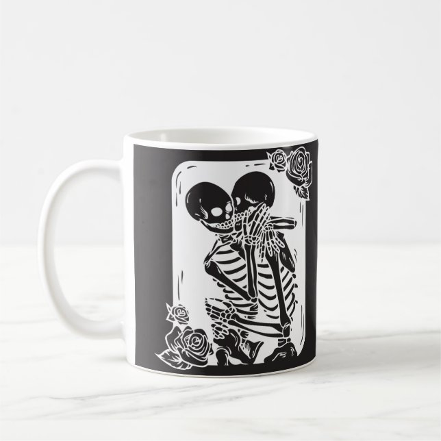 Skeleton par Hugger på en Kaffemugg (Vänster)