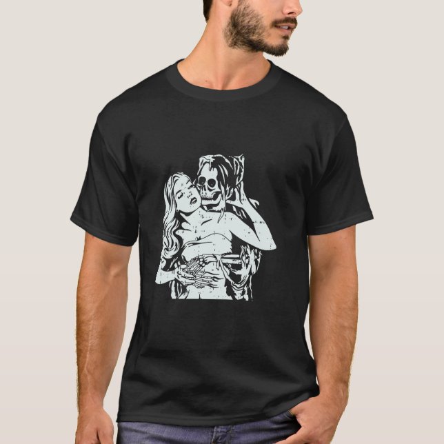 Skeleton par Kissing Halloween Bones Skull Manar T Shirt (Framsida)