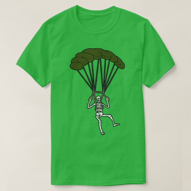 Skeleton Parachuting Halloween Costume Skydiving S T Shirt (Design framsida)