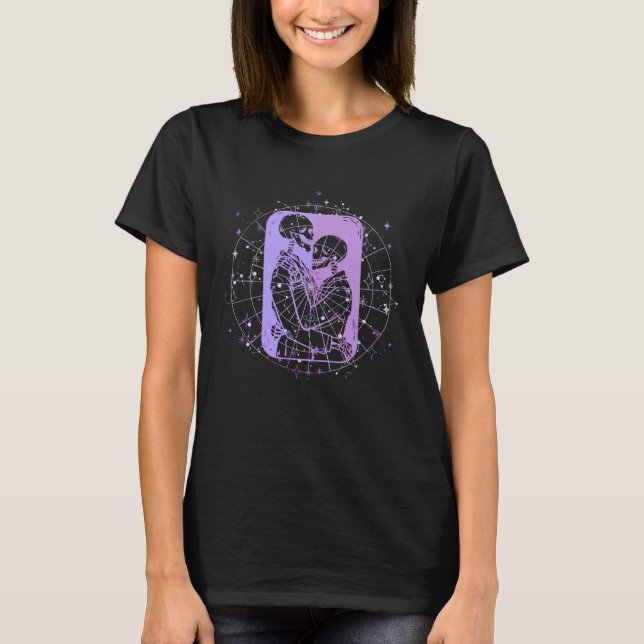 Skeleton Pastel Goth Emo Punk Grunge Y2K Go T Shirt (Framsida)