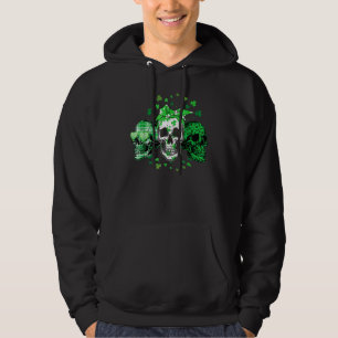 Skeleton Patrick Day Grönt Day Skull Irish Shamr Hoodie