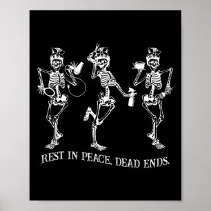 Skeleton Peace Dead slutar Hairstylist Halloween Poster