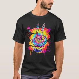 Skeleton Peace Tiedye T Shirt