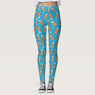 Skeleton Pepparkaksgubbe Mönster Leggings