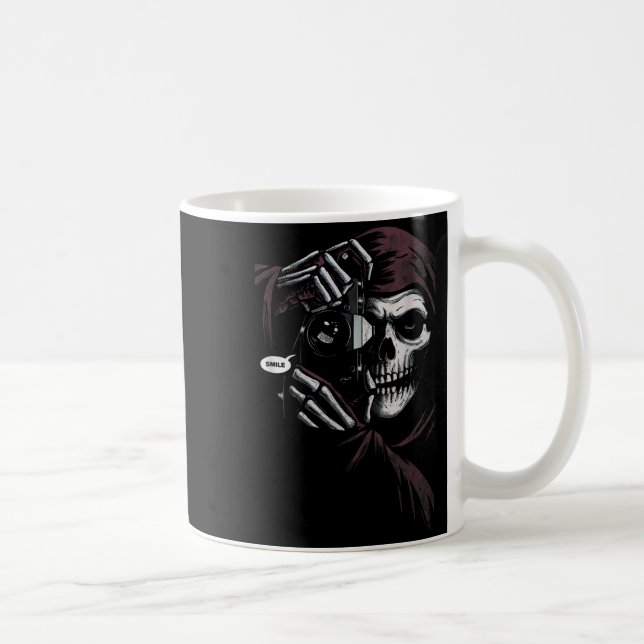 Skeleton Photographer Funny For Men Women  Kaffemugg (Höger)
