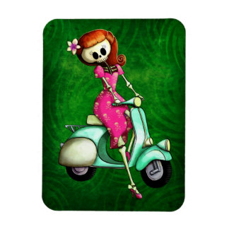 Skeleton Pin Up Girl på Scooter Magnet