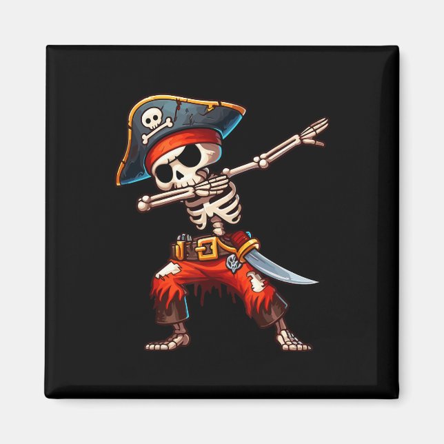 Skeleton Pirat Halloween Kids Pirat Magnet (Framsidan)