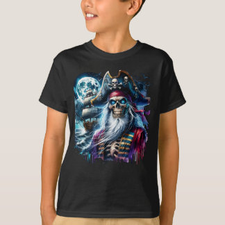 Skeleton Pirat kapten T Shirt