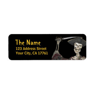 Skeleton Pirat Returetiketter Returadress Etikett