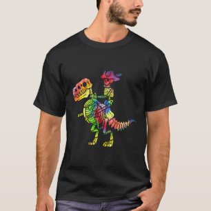 Skeleton Pirat T Rex Dinosaur Tie Dye Halloween C T Shirt