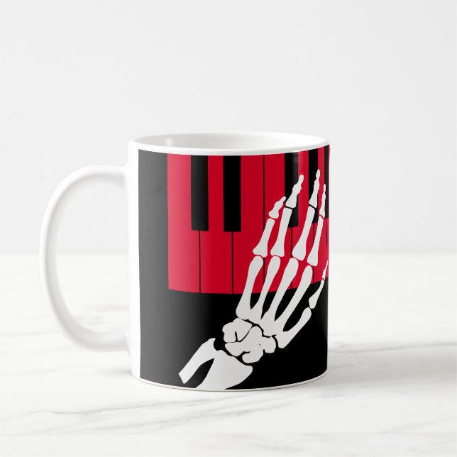 Skeleton play piano kaffemugg (Vänster)