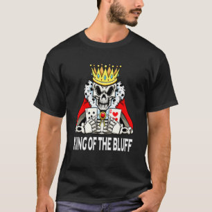 Skeleton Poker Player Kung på Blåpokerkorten T Shirt