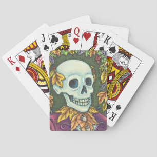 SKELETON PORTRÄTT, HALLOWEEN SKULL DECK OF CARDS CASINOKORT
