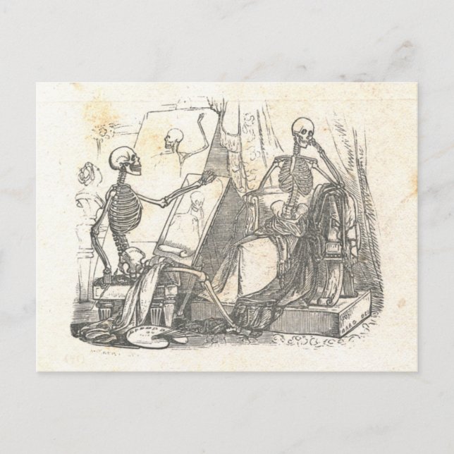 Skeleton Posting for Painting in Art Class Vykort (Framsida)