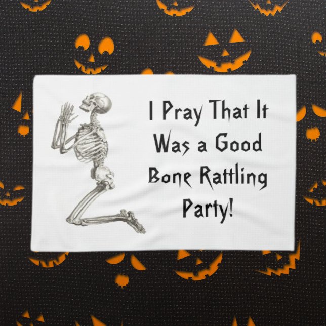 Skeleton Praying Halloween Kitchen Towel Kökshandduk (Skeleton Praying Halloween Kitchen Towel)