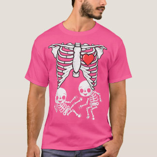 Skeleton Pregnancy Announcement Shirt Boy Twins XR T Shirt