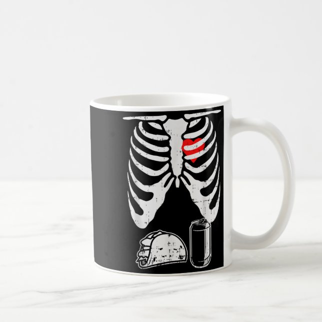 Skeleton Pregnancy Taco Beer Xray Halloween Soon D Kaffemugg (Höger)