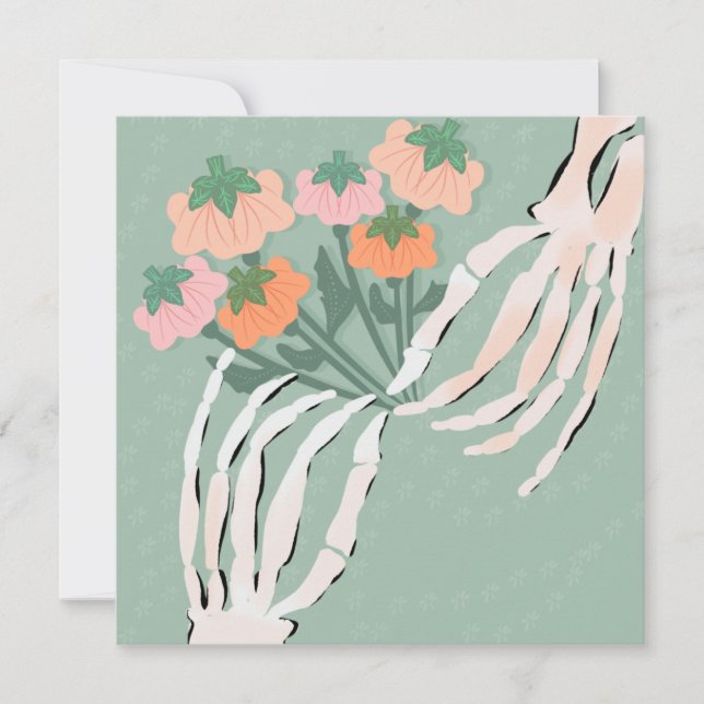 Skeleton Pumpkin Bouquet Halloween Möhippa (Framsida)