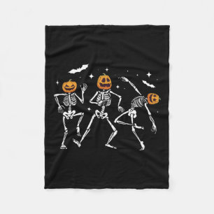 Skeleton Pumpkin Halloween Fleecefilt