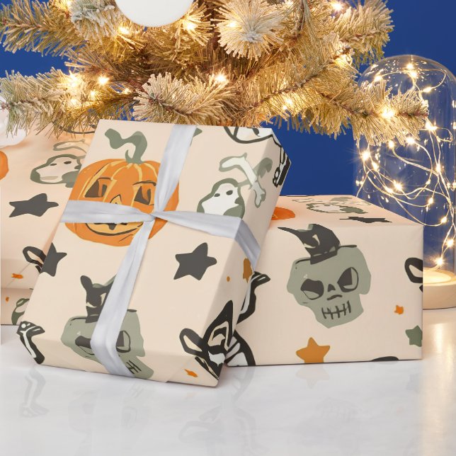 Skeleton Pumpkin Party Presentpapper (Helgdagar)