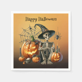 Skeleton Pumpkins Halloween Napkins Pappersservett