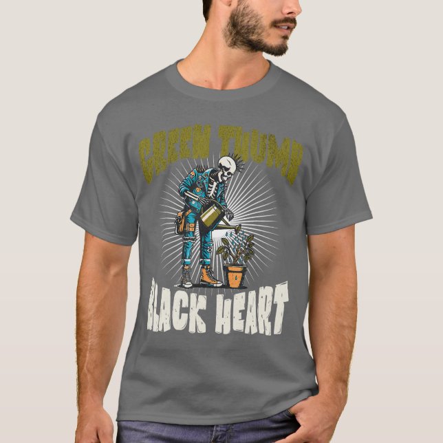 Skeleton Punk Rock Gardener Halloween Gardening T Shirt (Framsida)