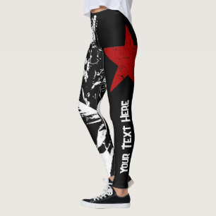 Skeleton Punk Sten Anpassningsbar Text Street Art Leggings