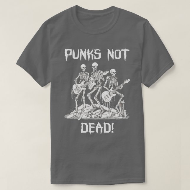 Skeleton Punks Punk Sten är inte död T Shirt (Design framsida)