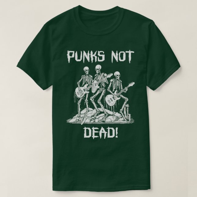 Skeleton Punks Punk Sten är inte död T Shirt (Design framsida)