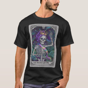 Skeleton Queen Tarot Card Gothic Witchy Halloween T Shirt