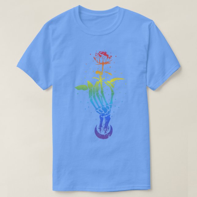 Skeleton Rainbow Måne Ro Witchcraft Tatto Tarot T Shirt (Design framsida)