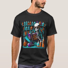 Skeleton Read Bok, Halloween Haunting T Shirt