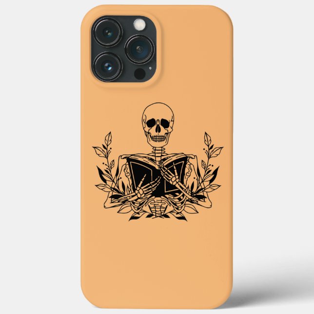 Skeleton Reading Bok Bookworm Reader Funny Gift  (Baksida)