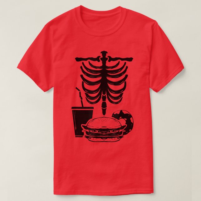 Skeleton Rib Cage Bones Junkfood Xray  T Shirt (Design framsida)