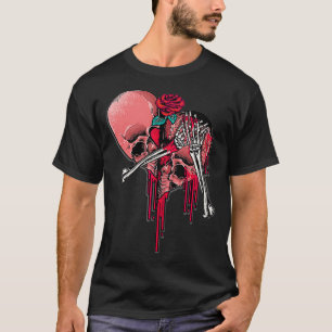 Skeleton Rib Cage Broken Heart Bloody Valentine T Shirt