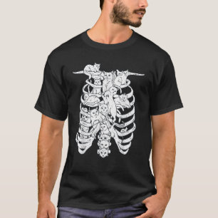 Skeleton Rib Cage Costume for Cat Cat T Shirt