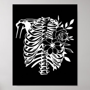 Skeleton Rib Cage Flower Easy Halloween Costume 1 Poster