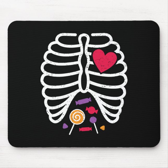 Skeleton Rib Cage Funny Halloween Boys Girls Musmatta (Framsidan)