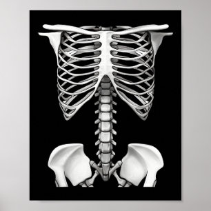 Skeleton Rib Cage Halloween Costume Gifts För mana Poster