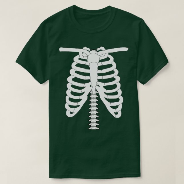 Skeleton Rib Cage Halloween Costume T Shirt (Design framsida)
