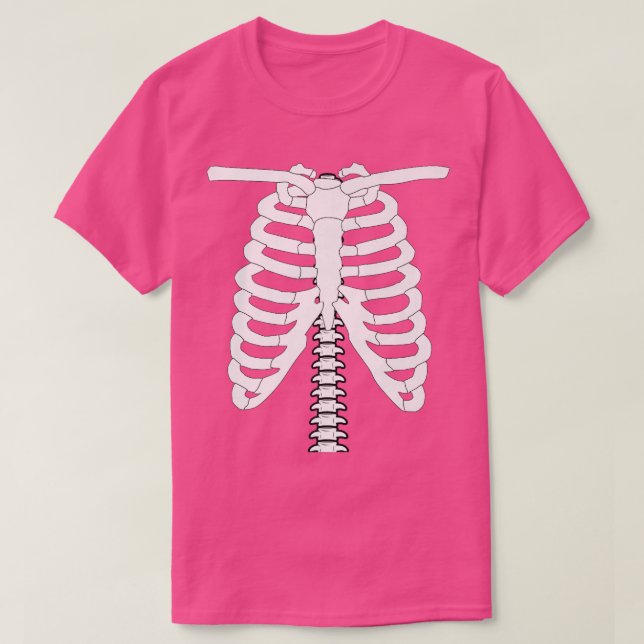 Skeleton Rib Cage Halloween Costume  T Shirt (Design framsida)
