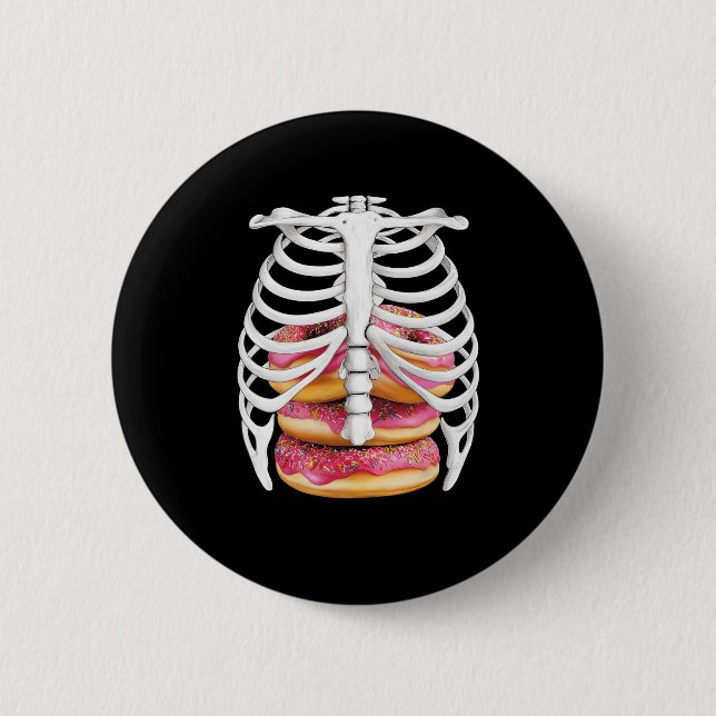 Skeleton Rib Cage Halloween Costume Tees Gifts Knapp (Framsida)